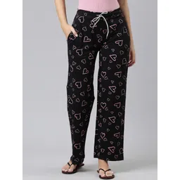 Kryptic Women Printed Pure Cotton Relaxed Fit Lounge Pants-picture-33