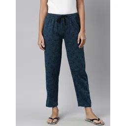 Kryptic Women Pure Cotton Relaxed Fit Printed Lounge Pants-picture-22