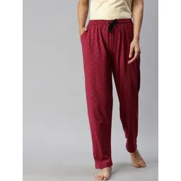 Kryptic Women Pure Cotton Relaxed Fit Printed Mid-Rise Lounge Pants-picture-23