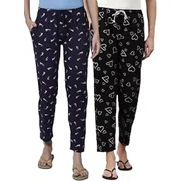 kryptic Women solid pure cotton elasticated waist band regular fit pyjama-picture-33