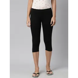 Kryptic Women Solid Slim-Fit Three Fourth Length Capri Leggings-picture-36