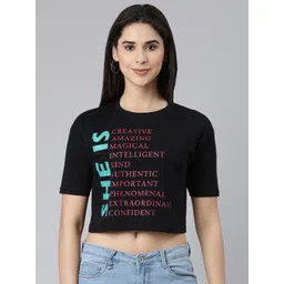 Kryptic Women Typography Printed Round Neck Pure Cotton T-shirt-picture-27