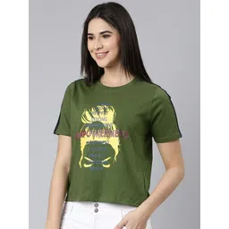 Kryptic Women Typography Printed Round Neck Pure Cotton T-shirt-picture-31