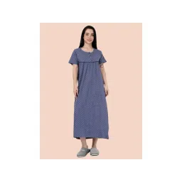 Kryptic Womens Grey Printed Pure Cotton Maxi Nightdress-picture-13