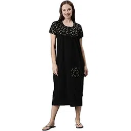 kryptic Womens Pure Cotton Printed Calf Length Nightdress-picture-13