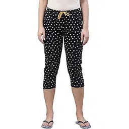 kryptic Womens Solid pure cotton relaxed fit lounge capri-picture-51