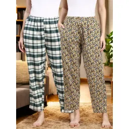 Kryptic Yellow & Green Cotton Relaxed Fit Printed Lounge Pants - Pack of 2-picture-22