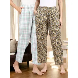 Kryptic Yellow & Grey Cotton Relaxed Fit Printed Lounge Pants - Pack of 2-picture-32