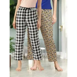 Kryptic Yellow & White Cotton Relaxed Fit Printed Lounge Pants - Pack of 2-picture-35