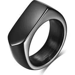 krystalz Black Titanium Plain Mens Finger Rings Stainless Steel (Pack Of 1 Piece)-picture-15
