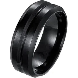 krystalz Tungstun Ring Retro Style Men's Finger Ring (Pack Of 1 Piece - Black)-picture-42