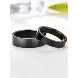 KRYSTALZ Unisex Set Of 2 Stainless Steel Couple Band Rings-picture-36