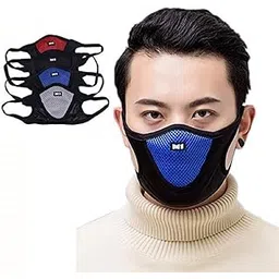 krystle Anti Pollution Multi Color Mask Air Dust Face Masks Washable and Reusable Mouth Cover Windproof Dust proof Safety Mask for Men Women Outdoor Activities Pack of 3-picture-39