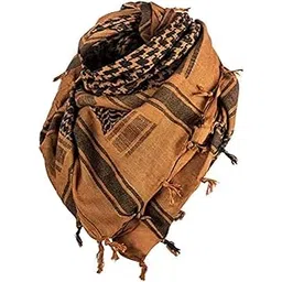 krystle Fashions Men's Pure Cotton Arab Shemagh Neck Wrap Arafat Keffiyah Desert Army Wear Head Scarf Stole (Orange & Black)-picture-17