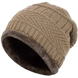 krystle Knitted Slouchy Beanie for Men & Women Fashionable Woolen Beanie Cap for Men (Beige)-picture-29