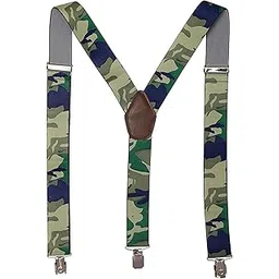 krystle Men & Boys Casual & Formal Solid Fabric Army Printed Suspender (Green)-picture-28