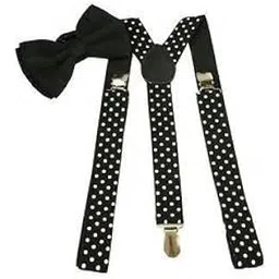 krystle Men'S Combo Of Black Bow And Polka Dot Suspender-picture-50