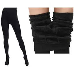 krystle Wear Women's|Girls Fleece Fur Lined Woolen Thermal Soft Stretchy Legging Full Foot Tights firmer smooth high waist Stocking - Slim Fit (Multicolor)-picture-18