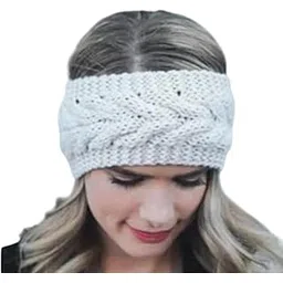 krystle Winter Headband for Men and Women Head Wrap Soft Fleece Knitted Woolen Warm Hair Band Unisex Acrylic Skull Stretchy Earwarmer Earmuffs Hair Accessory (Beige)(Pack f 1)-picture-35