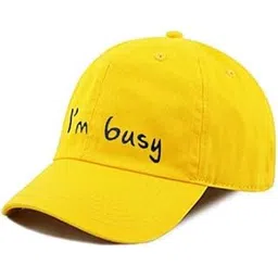 krystle Women's Solid Baseball Cotton Cap Yellow I M Busy (Free Size)-picture-11