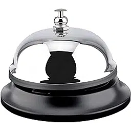 KRYTONE�.Reception Call Bell Ring, Desk Bell Offers up The Classic Sound Metal Call for Hotels, Schools, Restaurants, Reception Areas, Hospitals, Warehouse (Silver, Pack of 2)-picture-18