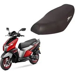 KSHEERI Ntorq 125 Scooty Seat Cover Protect from Rust and Dust, PU Leather Waterproof Durable Seat Cover (Black)-picture-19
