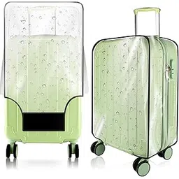 ksszzco PVC Suitcase luggage cover Protectors, Clear-Black Frame, 20", Clear-picture-27