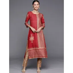 KSUT Maroon Printed Straight Kurta-picture-21