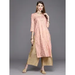 KSUT Peach Printed Straight Kurta-picture-23