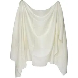 ktc Cream Cashmere Lohi, Shawls, Dushala for Men PLain Cream Size: 50" X 100" (Black)-picture-31