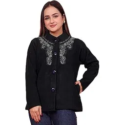 kti Coat for Women Winter Wear|Women Full Sleeve Tweet Fabric Embroidered Design Coat for Women-picture-47