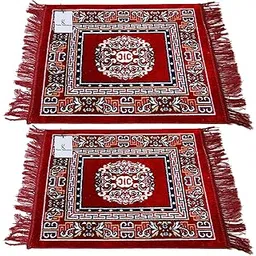 Kuber Industries 2 Pieces Velvet Prayer Mat/Aasan/Pooja Mat/Meditation Mat/Multipurpose Velvet Rectangular Rug Mat 2 Ft X 2 Ft (Maroon) Ctktc33909-picture-36