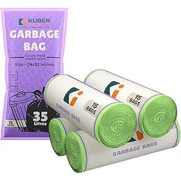 Kuber Industries 24x32 IN Green Big Trash Bags | Extra Large Garbage Bags for Dustbin 60 Bags (4 Rolls) | Wet and Dry Waste Dustbin Bags Large Size | For Home, Office, Hotels, Hospitals-image-9