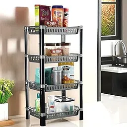Kuber Industries 4-Layer Multipurpose Kitchen Organizer/Storage Rack | Onion Stand For Kitchen | Vessels & Vegetable Organiser | Silver-picture-10