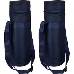 Kuber Industries Bottle Bag | Travel Water Bottle Bag | Bottle Protector Bag | Water Bottle Carrier Bag | Bottle Carry Bag | Adjustable Strap & Zipper Closure | 1 LTR | Pack of 2 | Blue-picture-17