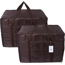Kuber Industries CTKTC6900 Rectangular Parachute Jumbo Underbed Moisture Proof Storage Bag with Zipper Closure and Handle (Brown, Standard) - 2 Pieces-image-28