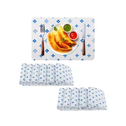 Kuber Industries 12-Pcs White & Blue Star Printed Anti-Slip Dining Table Placemats-picture-36