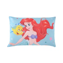Kuber Industries 12"x18" Kids Pillows for Boys & Girls | Soft Microfiber Cushion & Pillow Filler for Sleeping Toddlers | Disney Mermaid - Sky Blue-picture-17