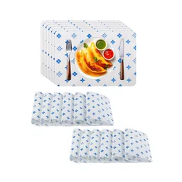 Kuber Industries 18-Pcs White & Blue Star Printed Anti-Slip Dining Table Placemats-picture-37