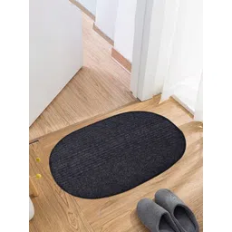 Kuber Industries 2-Pcs Black & Brown Striped Woolen Round Anti-Skid Door Mats-picture-30