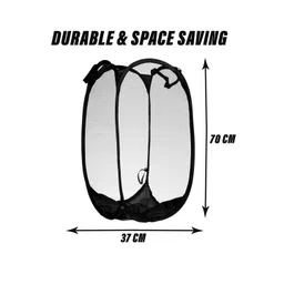 Kuber Industries 2 Pcs Black Foldable Laundry Bags image 4