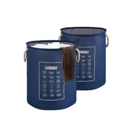 Kuber Industries 2-Pcs Blue & White Printed Foldable Cloth Basket With Handle - 60 L-picture-30