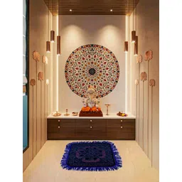 Kuber Industries 2 Pcs Blue Quilted Velvet Prayer Mats-picture-33