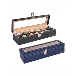 Kuber Industries 2-Pcs Navy Blue 6 Slots Wrist Watch Organisers-picture-16