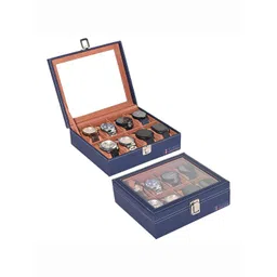 Kuber Industries 2-Pcs Navy Blue Premium 8-Slots Wrist Watch Organiser Box-picture-21