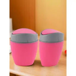 Kuber Industries 2-Pcs Pink & Grey Table Mini Dustbin 2.5 L Each-picture-27