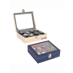 Kuber Industries 2 Pcs Premium Faux Leather 8 Slot Wrist Watch Organiser-picture-30