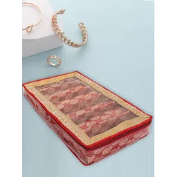 Kuber Industries 2 Pcs Red & Golden Printed 6 Rod Bangle Organisers-picture-26