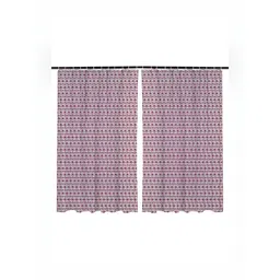 Kuber Industries 2 Pieces Brown & White Printed Self Star Shower Curtain With Hooks-picture-31