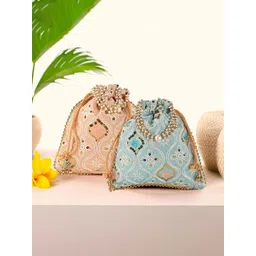 Kuber Industries 2 Pieces Embroidered Potli Clutchs-picture-29